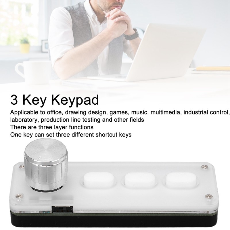 3 Key Keypad Bluetooth Wireless USB Wired Programmable DIY Keyboard