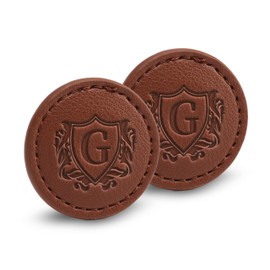 CybGene Golf Ball Markers (Tan, Set of 2) - Golf Gifts for Men - Golf Accessories Leather Golf Markers - G