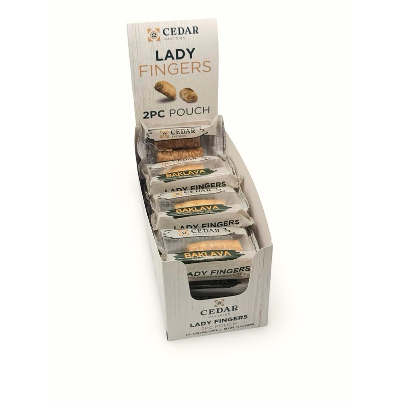 Cedar Pastries Cashew Baklava 2-Pack On-The-Go Lady Fingers (Master Box