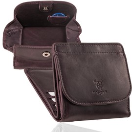 MATADOR Women's Small Leather Vienna Mini Women's Wallet with Elegant Gift Box, Elegant Wallet Men's Small with RFID Blocker, Luxury Small Wallet Men with Many Compartments, Purple, S, Minimal