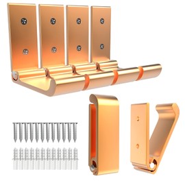 AUHSSAN 6Pcs 3'' Folding Coat Hooks Gold Foldable Hooks Aluminum Alloy Wall Hooks Headphones Holder Wall Mounted with 12pcs Screws Set for Hanging Coats, Bags, Hat, Towel, Keys