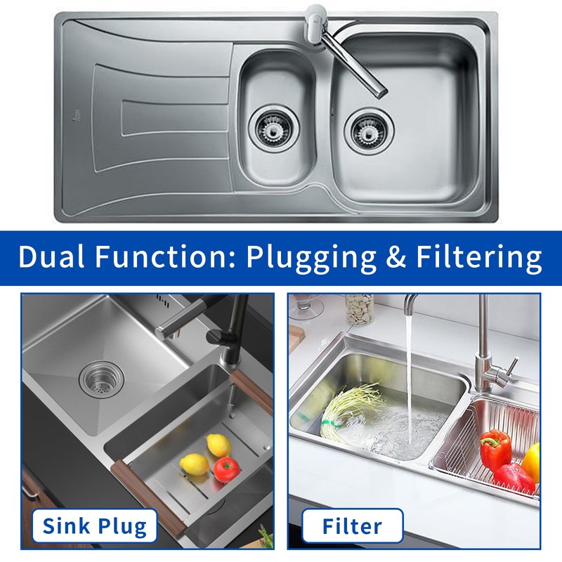 2 Pieces Kitchen Sink Strainer, 78mm Diameter Sink Filter, Sink