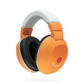 Lucid Audio HearMuffs Kids Hearing Protection Orange/White (Over-the-ear Sound Protection Ear Muffs Ages 5+)