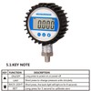 MEASUREMAN 3-1/8" Dial Size, Digital Pressure Gauge, 0-100psi/bar/Mpa/Kpa, 1/4"NPT Lower