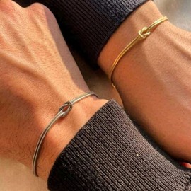 Gifts for Girfriend Couples Bracelets Gold Silver Knot Bracelet Matching Bracelet His and Hers Bracelets Birthday Jewelry Gifts for Her