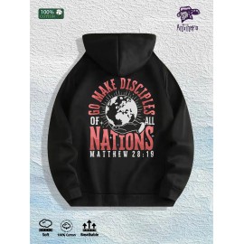 GO MAKE DISCIPLES of ALL NATIONS Graphic Hoodie 100% Cotton US Warehouse 7 ColorsColor: Black, Size: L