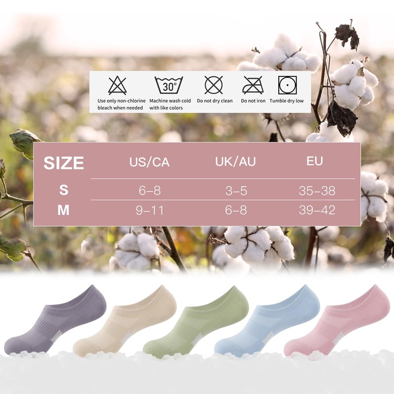 BUDERMMY No Show Socks Womens Low Cut Non Slip Athletic