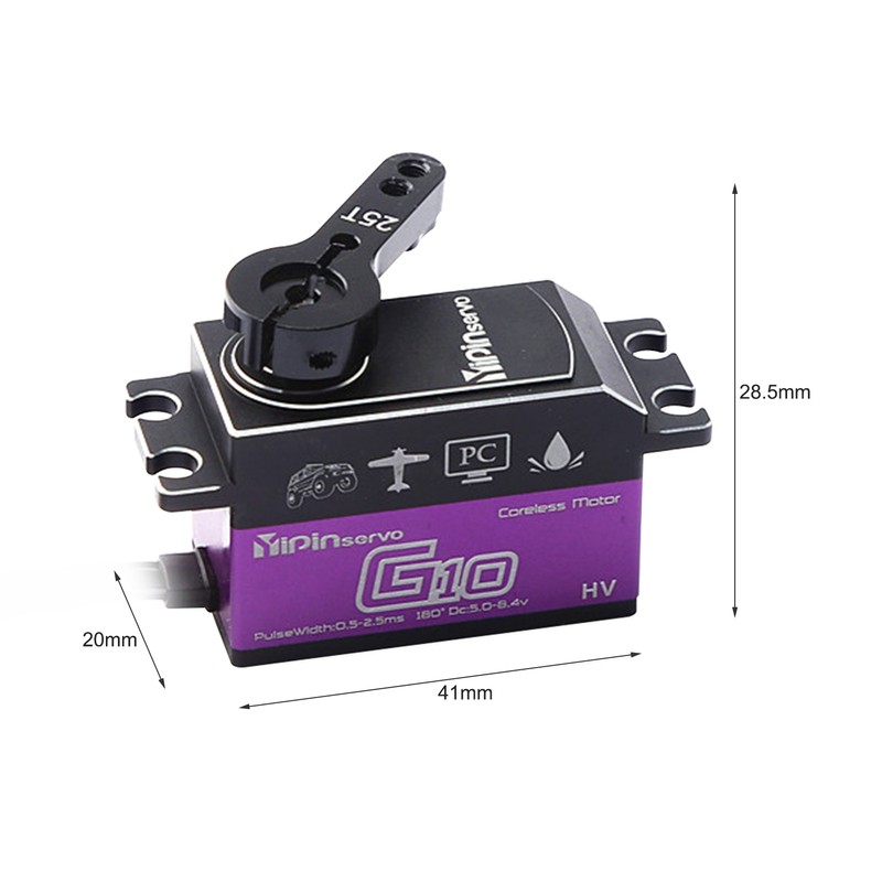 YIPINServo 10KG Digital Servo Metal Gear Servo Waterproof for 1/8
