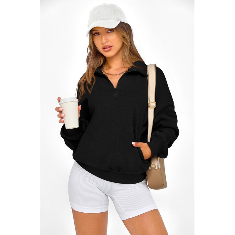 PRETTYGARDEN Womens Half Zip Oversized Sweatshirts Fleece Hoodies 2025 Trendy