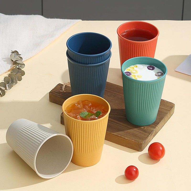 8 Pcs Unbreakable Drinking Cups, 350 ML Reusable Cup for