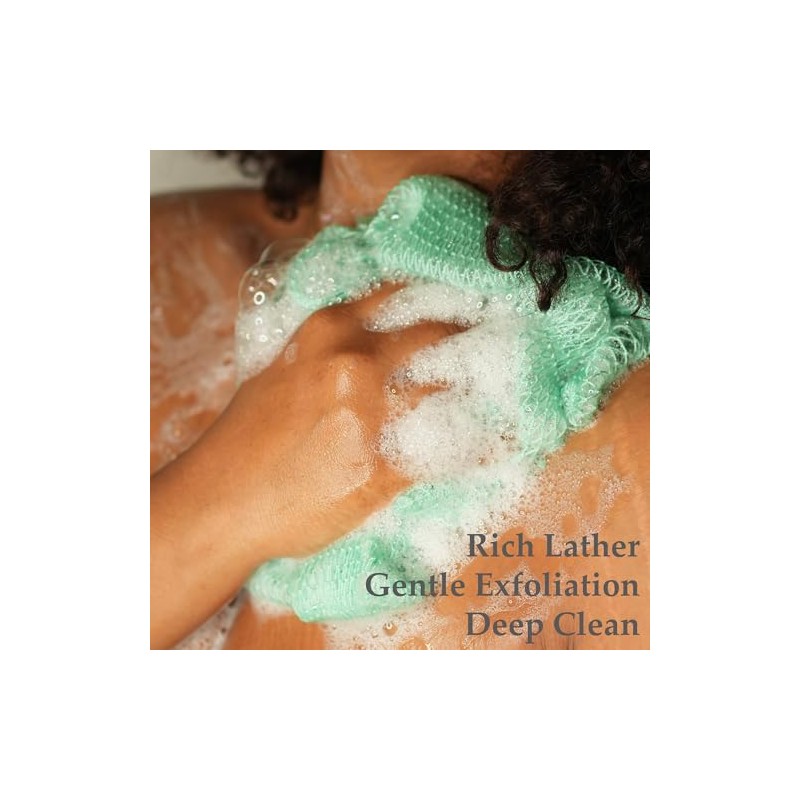 Esponja de red exfoliante africana auténtica: 2 esponjas de baño