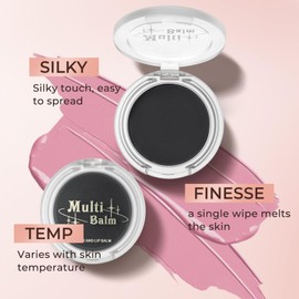 Multi Face Balm Colour Changing Blush, Black Cream Blush, Colour Changing Blush for Cheeks and Lips, Makeup Multifunctional Balm for Light and Natural Face Makeup