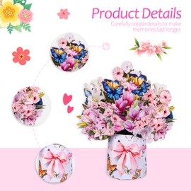 3D Pop Up Flower Card, 3D Paper Flowers Bouquet for Women - Thoughtful Gift for Mom Wife Girlfriend Sister Daughter Friend | Birthday Thank You Anniversary Valentine's Day Christmas Mother's Day Thinking of You Get Well Card