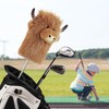 Curly-haired Highland Cow Driver Headcover Funny, Soft Cozy Plush Animal