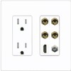RiteAV 4 Port Banana 2 Speaker Binding Post HDMI Coax Wall Plate - Tamper-Resistant Outlet [Screwless White]