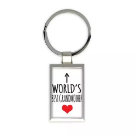 Gift Keychain : Worlds Best GRANDMOTHER Heart Love Family Work Christmas