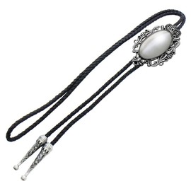 White Crown Oval Stone [Bolo Tie Necklace] polar Tie Polo Tie Bolo Tie prt0185