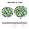 Famame Citrus Lemons Blue Butterfly Fitted Round Tablecloth Waterproof Table