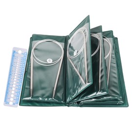 Coopay Circular Knitting Needles Set 80cm, Metal Circular Needles With Case and Needle Gauge, Long Circular Needle for Beginner, Round Knitting Pins for Jumper, Shawl, Blanket, Scarf or Large Project