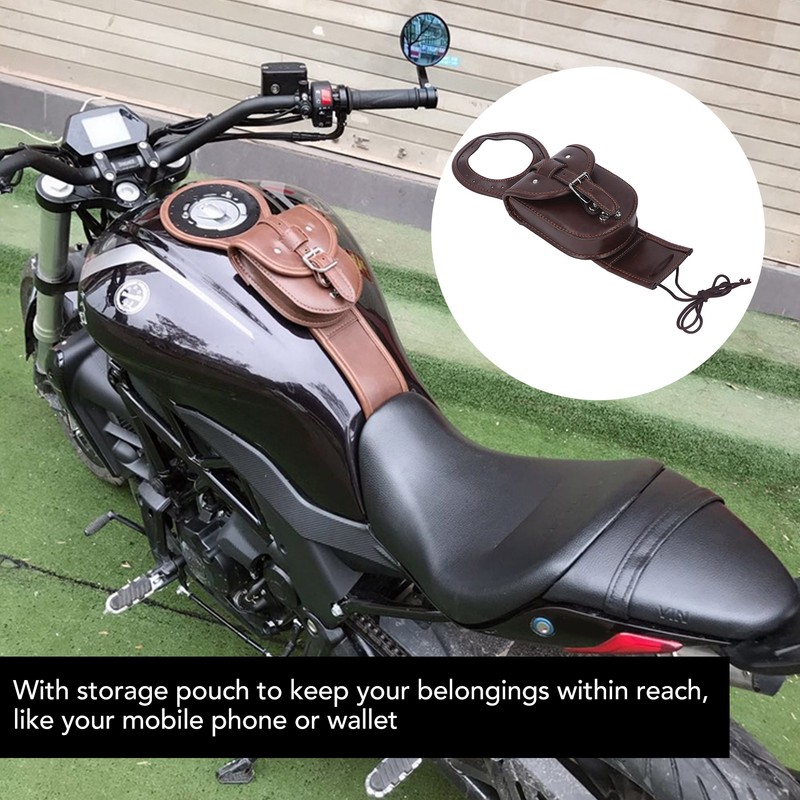 Motorcycle Tank Bag Artificial Leather Waterproof Brown Replacement for Benelli
