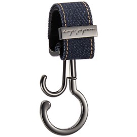 e.x.p.japon E-bgh03bkS Baggy Hook, BK-Denim, 360° Rotation, Double Hook, Stroller Luggage Hook, Load Capacity: Approx. 132.3 lbs (60 kg), Stroller Hook