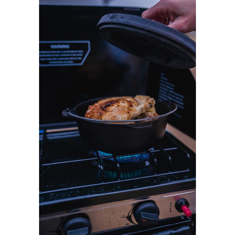 Stansport 2 QT Pre-Seasoned Cast Iron Dutch Oven Flat Bottom