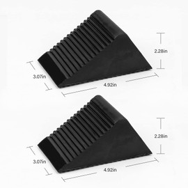 Alpinista Wheel Chocks for Motorhome Caravan Chocks Rubber Stoppers for Cars Trailer Vehicles Black Pack of 2