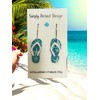 Simply Perfect Design Flip Flop Dangle Earrings, Turquoise Starfish Design,