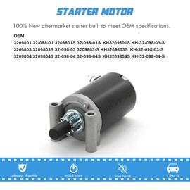 Kohler Starter Motor Replacement for Kohler Courage SV710 SV715 SV720 SV725 SV730 SV735 SV740 SV810 SV820 SV830, 20 21 22 23 24 25 26 27HP 3209801 3209803 3209804 3209808
