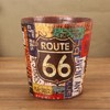 Scakbyer Wastebasket, Retro European Style Household Home Office Round PU