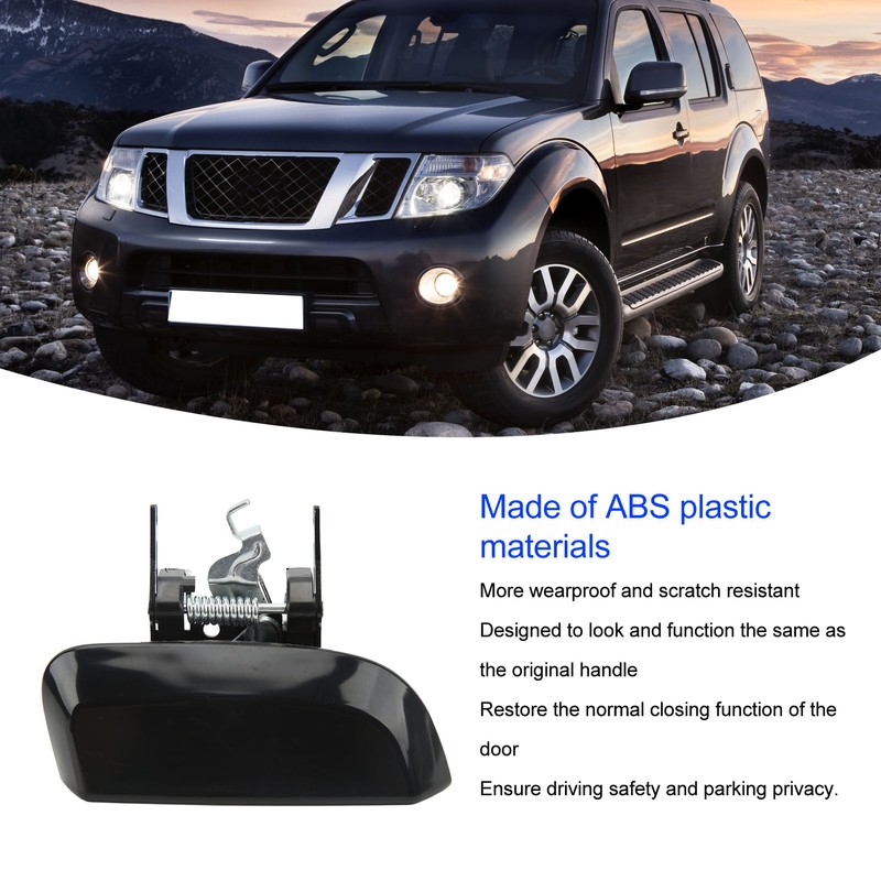 Car Rear Outer Exterior Door Handle Black ABS Replacement for