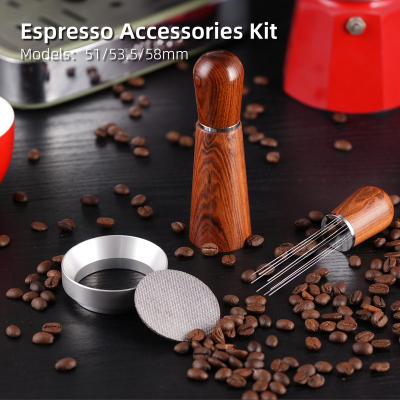58mm Espresso Accessories Kit,316 Stainless Steel WDT Tool Espresso,Dosing Funnel