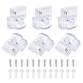 Jiozermi 30 Pcs Glass Window Retainer Clips Kit, Transparent Mirror Fixing Clips Glass Door Holder Cabinet Panel Bracket with Screws for Fixing Glass