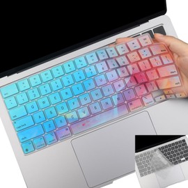 2 Pack Colorful Keyboard Cover for 2024-2023 MacBook Air M3 M2 13.6" 15.3" A2941 A3114 A2681 A3113, MacBook Pro 14" 16" M4 M3 M2 M1 Pro/Max 2023 2022 2021 A2442 A2779 A2918 A2992 A2485 A2780 A2991, US