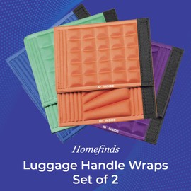 Luggage Handle Wraps, Set of 2, Padded Grip Handle Covers for Bags, Hidden ID Section, Colorful Suitcase Tag Identifier, Travel Accessories