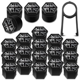 Biomar Labs 16pcs Wheel Nut Covers 4 pcs Locking Bolt Caps Universal Removal Tool 19mm UK Flag LB 28
