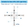 M METERXITY 10-Pack X-Shape 4-Pin RGB LED Strip Lights Connectors,
