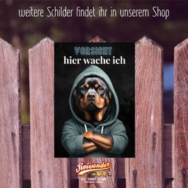 Dog Sign with German Text "Vorsicht Rottweiler" Dog Saying Door Sign Warning Sign Dog Here Wake Me Gift Idea Funny Saying Dog Motif Aluminium Weatherproof Dog Sign