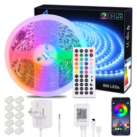 Bluetooth LED Strip 10M,600 LEDs 5050 RGB LED Stripe APP controllable Music LED Strip,LED bar,LED Light Strip LED Strip with Remote Control 24V Power Supply for Home,Party,Wedding,Decoration