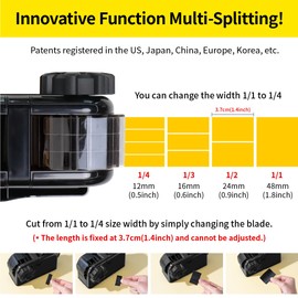 [TENDO°] Multi-Section Tape Dispenser ZO-508: Innovative Cutter for Custom Tape Width (Black)