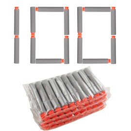 WALWAL 100 PCS Suction Darts Foam Bullet Refill Pack - Compatible with N-Strike, Modulus, AccuStrike Elite Series - Safe Foam Ammunition for Kids, Teens, and Adults(Gray)