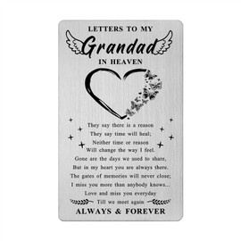 Grandad Memorial Card - Bereavement Gifts for Loss of Grandad Sympathy Grieving Grave Remembrance in Heaven Keepsake