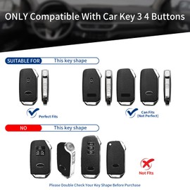Glass Fiber Key Fob Cover Compatible with Kia,T-carbon Key Fob Protector Compatible with 2018-2024 Kia Cadenza Cerato Ceed Soul Forte NIRO NIRO EV Sorento Seltos Telluride Sportage K5,Silver Black
