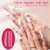 Wilfniee 240PCS Full Cover Square Nail Tips: 3XL Clear Square