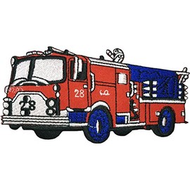 Ranger Return Firefighter Car Fire Truck Rescue Costume Kids Sign Badge Decal Embroidered Applique DIY Sew on Iron on Patch - Red (Iron-FIRE-Truck-RED)