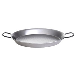 Paella World International Polished Steel Paella Pan, Silver, Diameter 24 cm