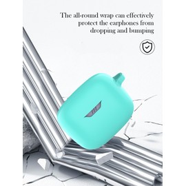 Case for JBL Tune Buds - True Wireless Noise Cancelling Earbuds,Soft Protective,BOVUGAC Silicone Case Cover with Keychain & Cleaning Kit & Lanyard for JBL Tune Buds Earbuds-Mint Green