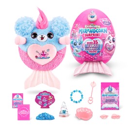 Rainbocorns Mermaidcorn (Puppy) by ZURU, Collectible Plush, Mermaid Surprises, Cuddle Plush Stuffed Animal, Surprise Egg, Stickers, Magic Sands & Bubble Mixture, for Girls 3+ Up