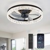 LEDIARY 20" Modern Ceiling Fans with Lights and Remote, Dimmable