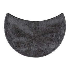 fluffy® Bath Mat for round Showers, made of Microfibre, with Non-Slip Bottom (Crescent | Shower Radius 55 cm, Anthracite)
